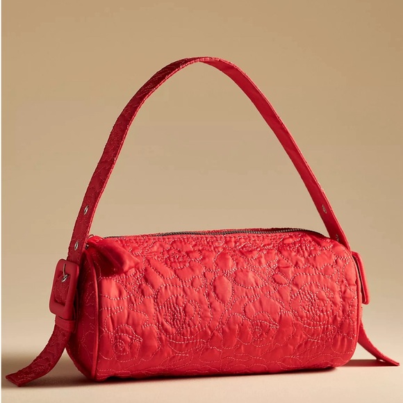 Anthropologie Handbags - Anthropologie Red Quilted Shoulder Bag
